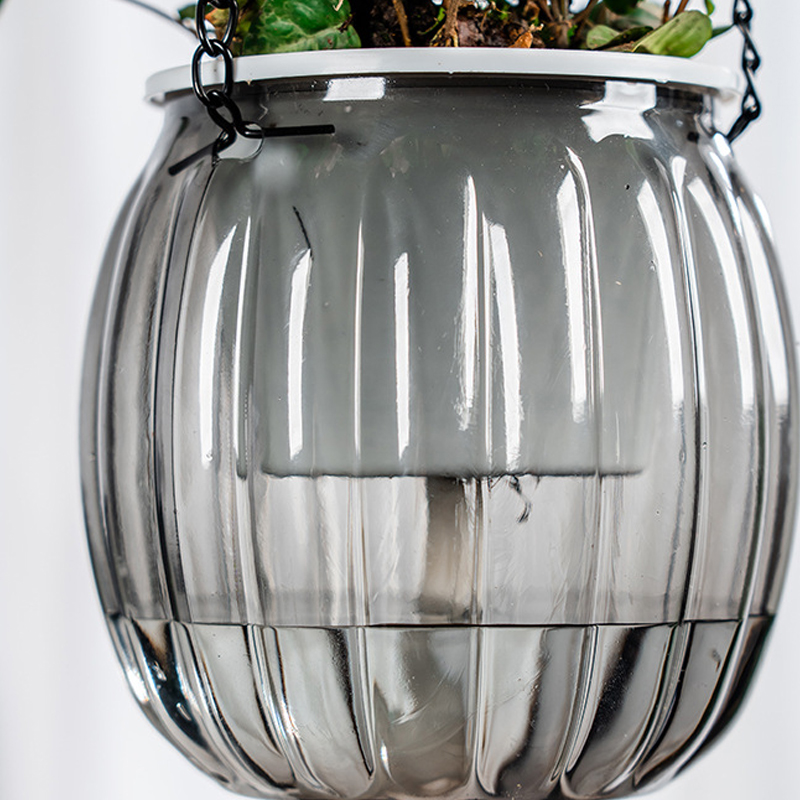 Plastic Resin Balcony Self Watering Hanging Hydroponic Flower Pot - Image 2