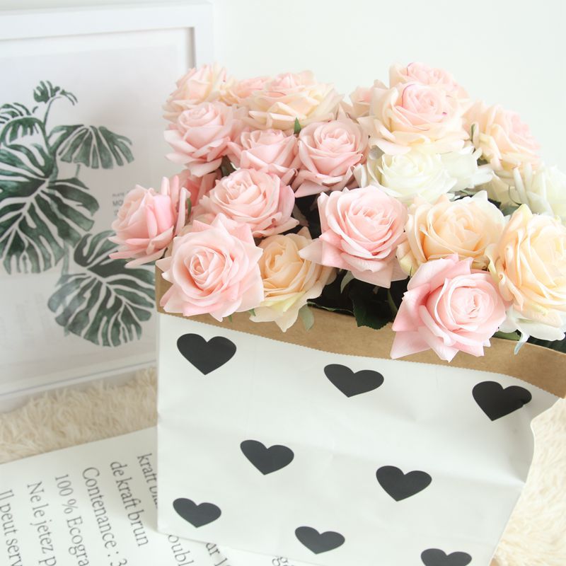 10pcs/lot Decor Rose Artificial Flowers, Silk, Pink - Image 2