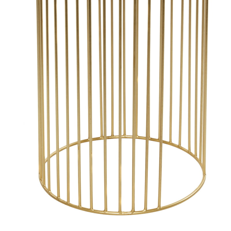 24", 20", 16"H Deep Recessed Dome Gold Metal Planter with Elevated Caged Stand (3 Count) - Image 6