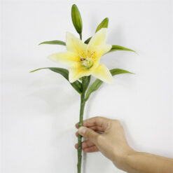Artificial Lily Silk Decorative Flower, Yellow