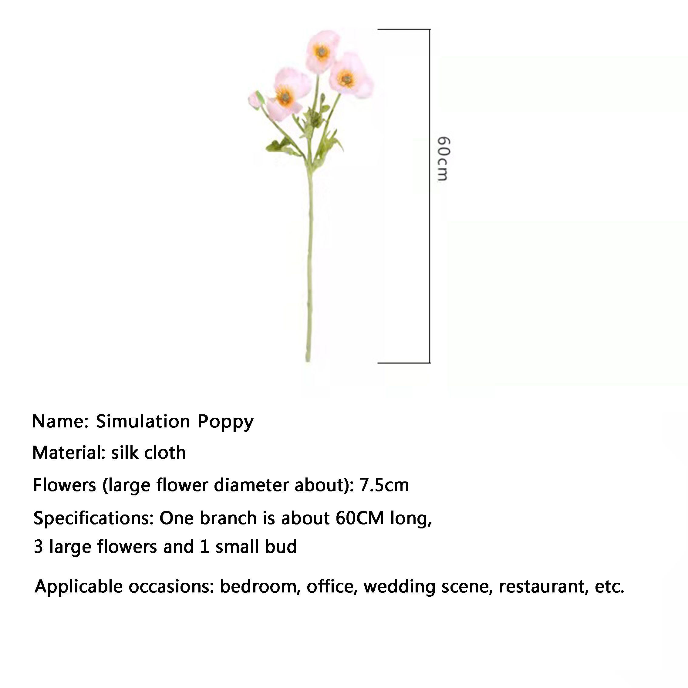 4 Heads/Branch Artificial Flower Bouquet Home Decor - Image 3