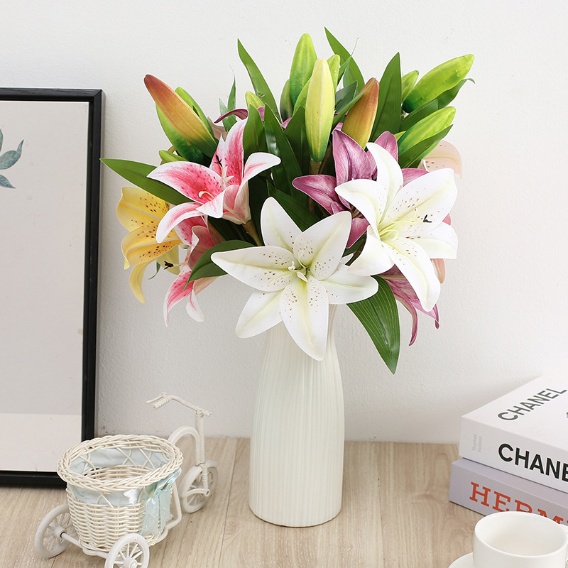 5PCS Lily DIY Artificial Flowers Decoration - Image 2