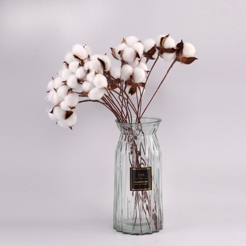 Artificial Dried Cotton Flowers White, 5pcs - Image 4
