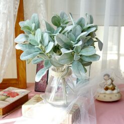 Artificial Flowers Flocking Rabbit Ear Leaf
