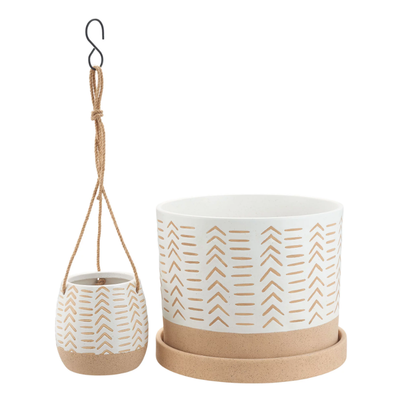 6/12inch Nested Planters Flower Pot For Indoor Plants, 2-Pack - Image 2