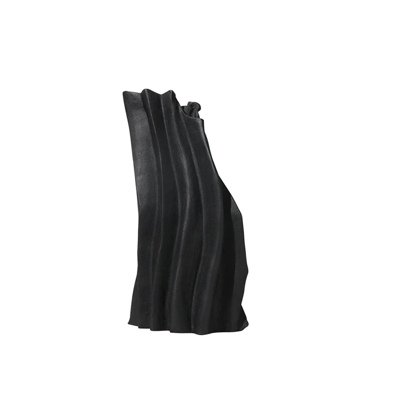 Black Cerami Vase Abstract Tabletop Minimaliste Art Creative - Image 4