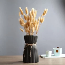 Ceramic Vase Home Decor Pampas Grass Dried Flower, Black