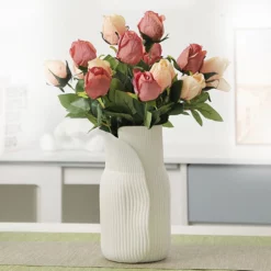 Ceramic Blue Vase Nordic Modern Art Creative, White