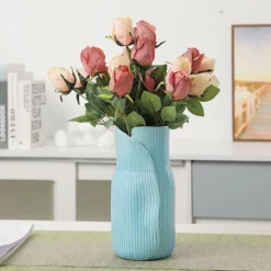 Ceramic Blue Vase Nordic Modern Art Creative, Blue