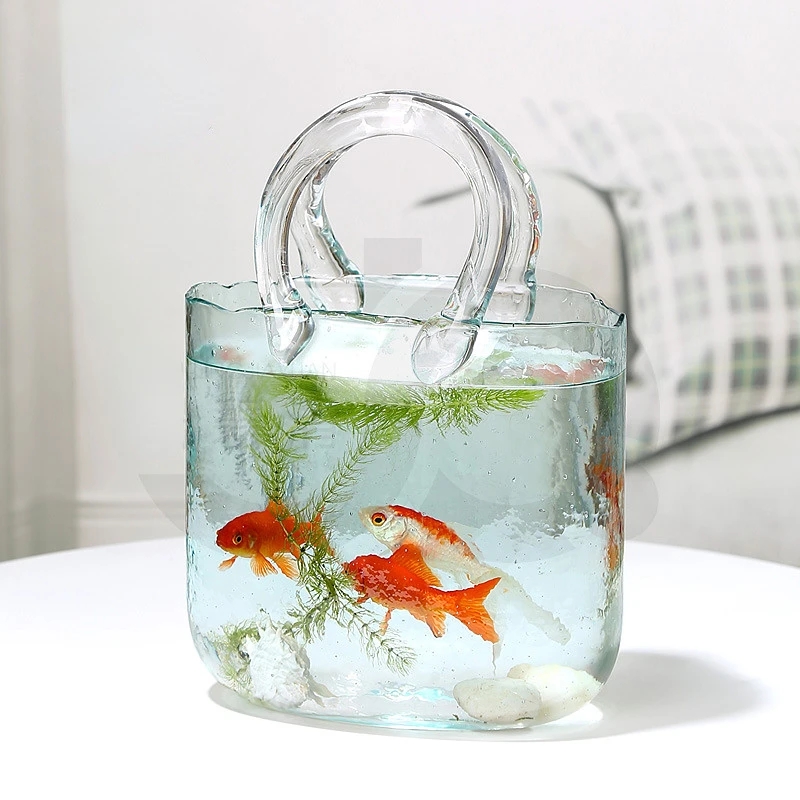 Glass Handbag Vase Creative Decor Bubble Flower - Image 3