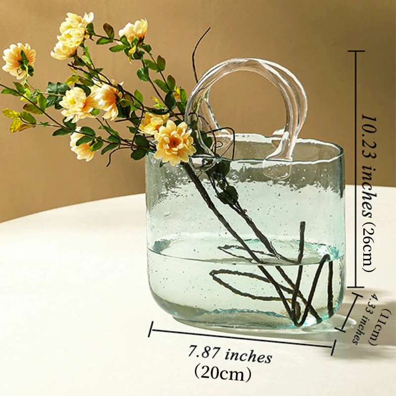 Glass Handbag Vase Creative Decor Bubble Flower - Image 5