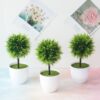 1 Pcs Artificial Green Plants Phoenix Potted Simulation Grass Ball