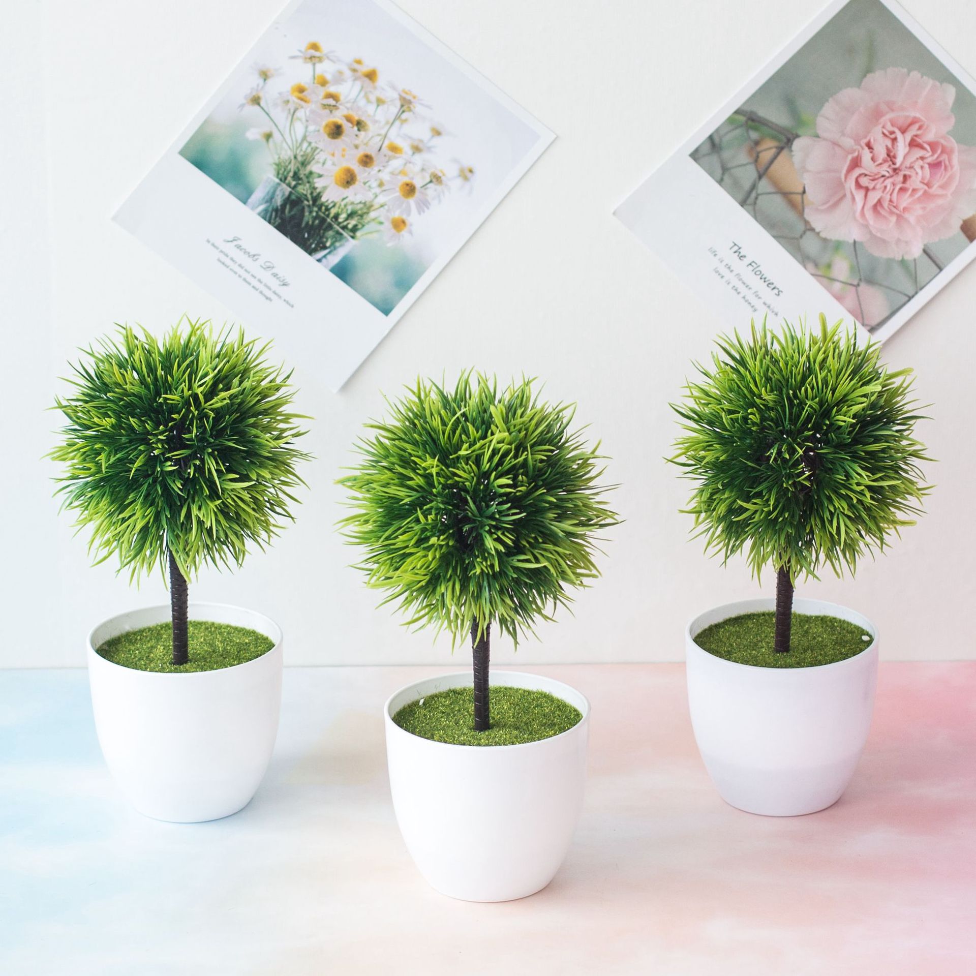 1 Pcs Artificial Green Plants Phoenix Potted Simulation Grass Ball