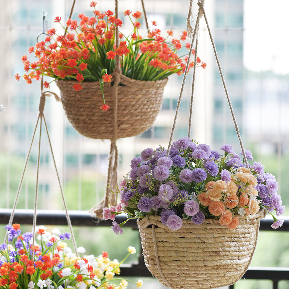 Garden Hanging Wicker Rattan Planter Plant for Home Decor - Image 4