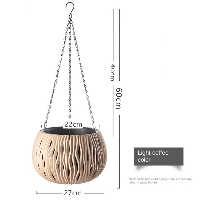 Hanging Basket Dual-pots Self Watering Hanging Pots for Plants Flowers - Image 4