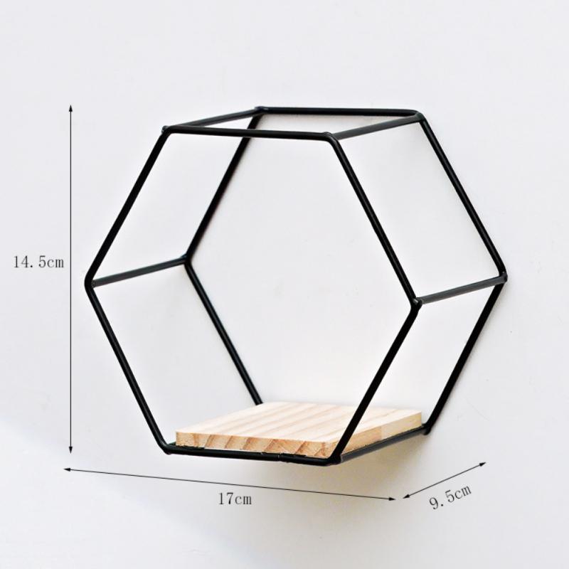Hexagonal Floating Shelf For Wall 1pcs Shelf Decor Wall Organizer Iron Stand Grid Decoration Wall Wall Shelf Decore Home - Image 2