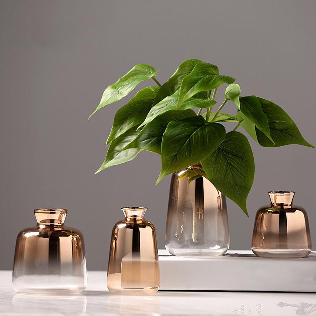 Gradient Golden Glass Nordic Electroplating Vase Set - Image 4
