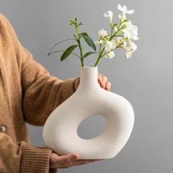 Nordic Matte Ceramic Vase for Pampas Grass Dried Flower