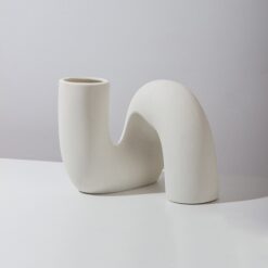 Nordic Style Ceramic Vase Modern Art Flower Arrangement Pot Ornaments Living Room Decor, White