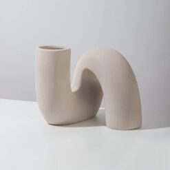 Nordic Style Ceramic Vase Modern Art Flower Arrangement Pot Ornaments Living Room Decor, Coffee