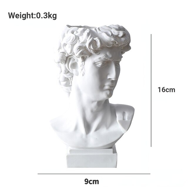 Resin David Vase Face Head Interior Decorative Flowerpot Modern Jars - Image 2