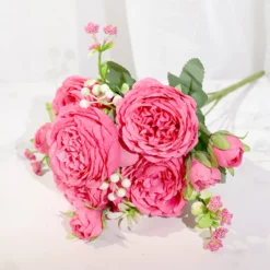 Pink Silk Peony Artificial Flowers Home Decoration