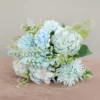 Blue Artificial Feili Roses Flowers Vintage Silk Bouquet Home Decoration
