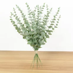 6pcs Green Artificial Eucalyptus Leaves Fake Plant Home Decoration