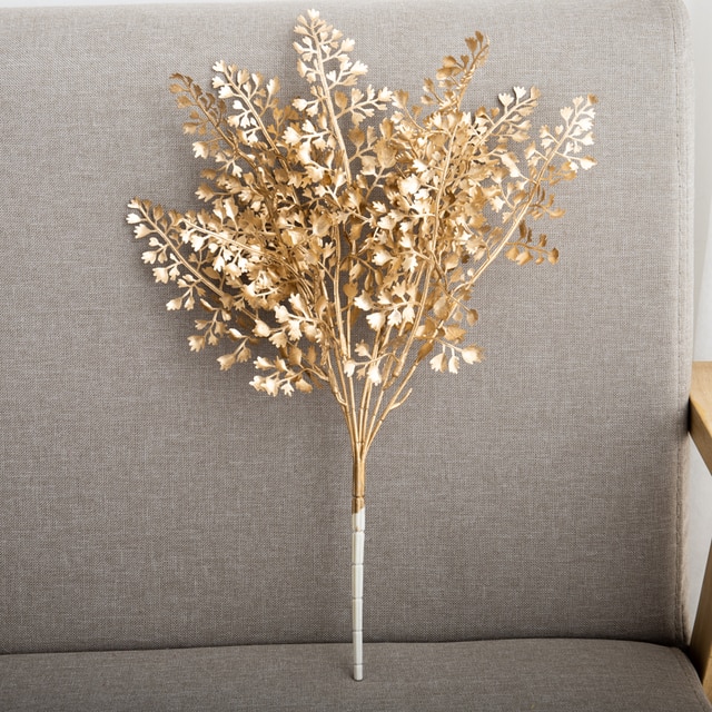 Artificial Gold Gypsophila Flowers Plastic Grass Wedding Home Decoration