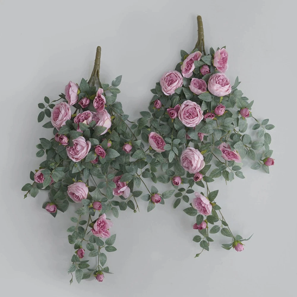 Artificial Rose Rattan Simulation Flower Garland Wall Hanging Home Decoration - Image 2