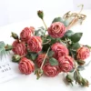 1 Bunch Artificial European Rose Peony Flowers Bouquet Home Decoration