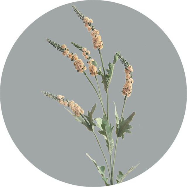 Champagne Flocked Wild Lavender Artificial Flower Home Decoration