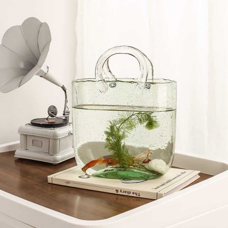 Glass Handbag Vase Creative Decor Bubble Flower - Image 2