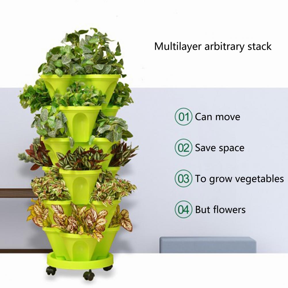 Stackable Flower Pot DIY Garden Accessories Strawberry Vegetable Planter - Image 2