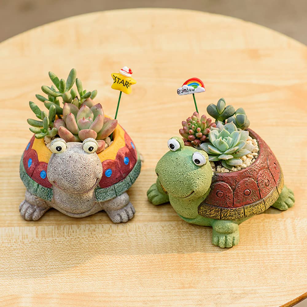 Resin Turtle Garden Flower Pot - Image 3
