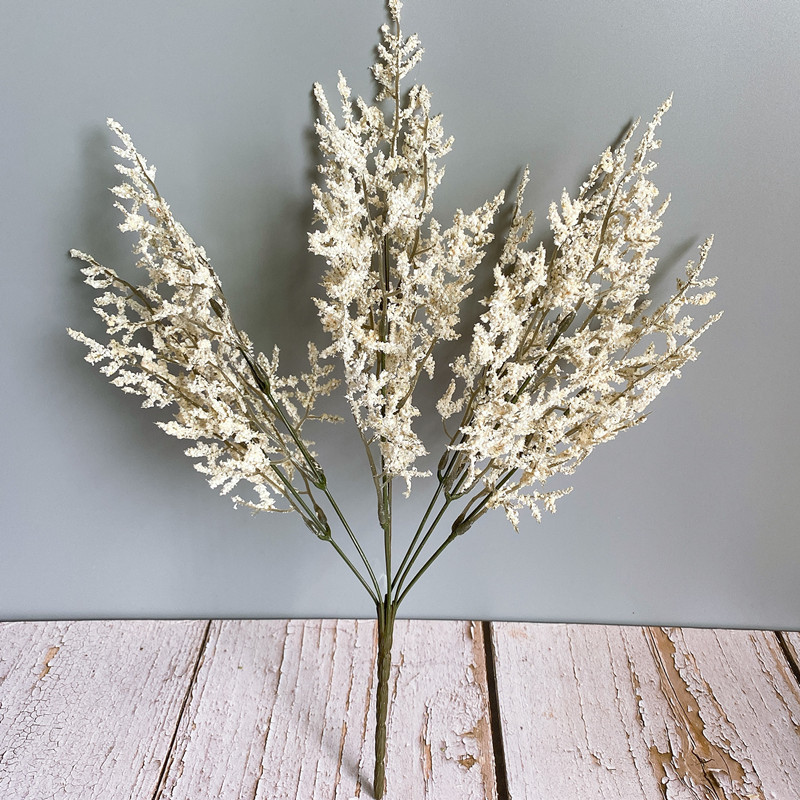 Valentine Grass Bundle Foam Artificial Flowers, White