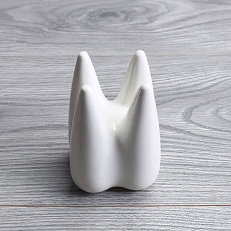 White Ceramic Tooth Shape Plant Pot - Image 3