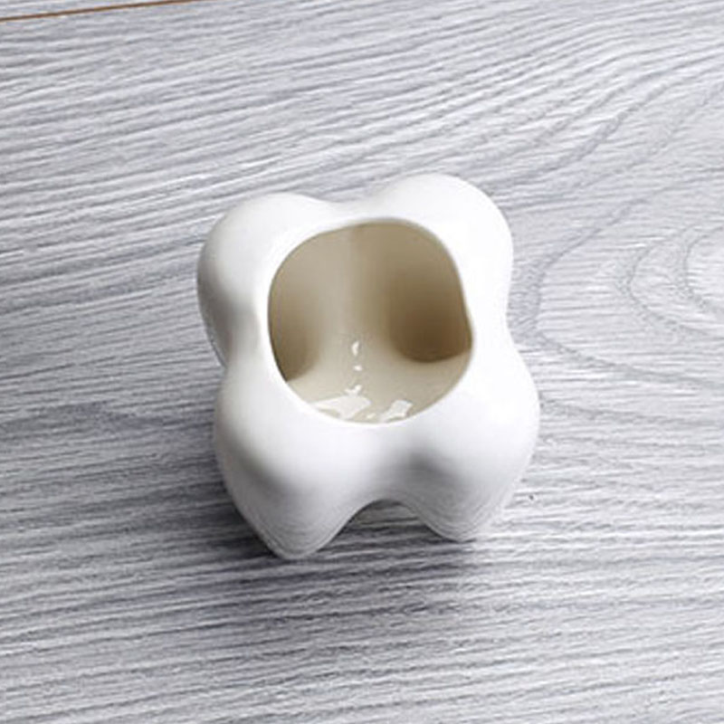 White Ceramic Tooth Shape Plant Pot - Image 4