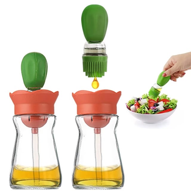 180Ml Oil Dispenser Spray Bottle with Silicone Brush