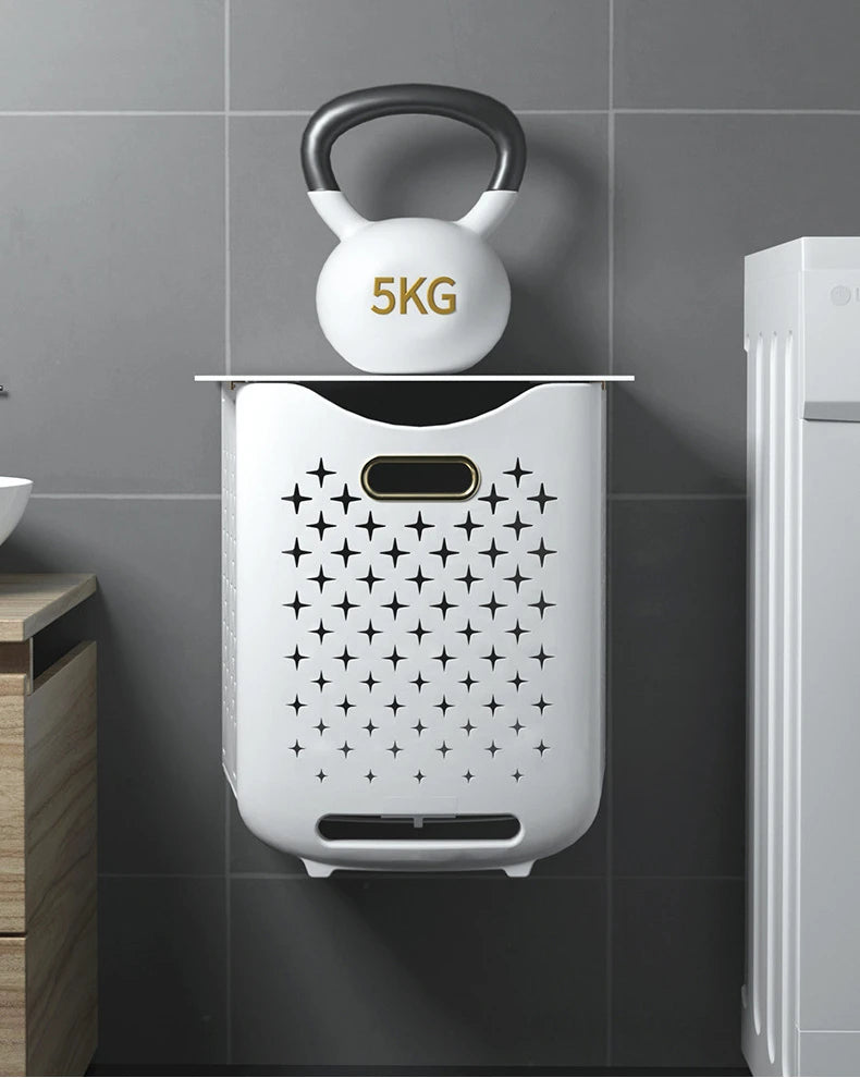 2 Tier Laundry Baskets With Wheels - Movable, Foldable Laundry Sorter Bucket - Image 5