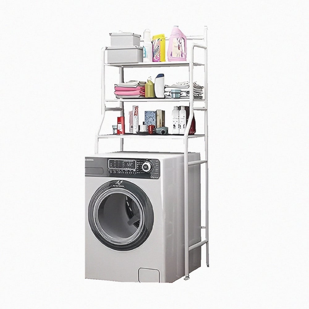 3 Layer Metal Washing Machine Storage Rack - White - Image 4