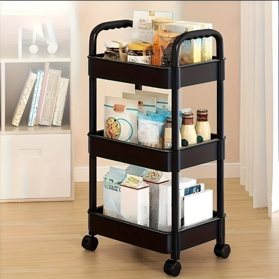 3-tier Trolley Cart, Bathroom Organizer Stand, Storage Rack Shelf - Image 5