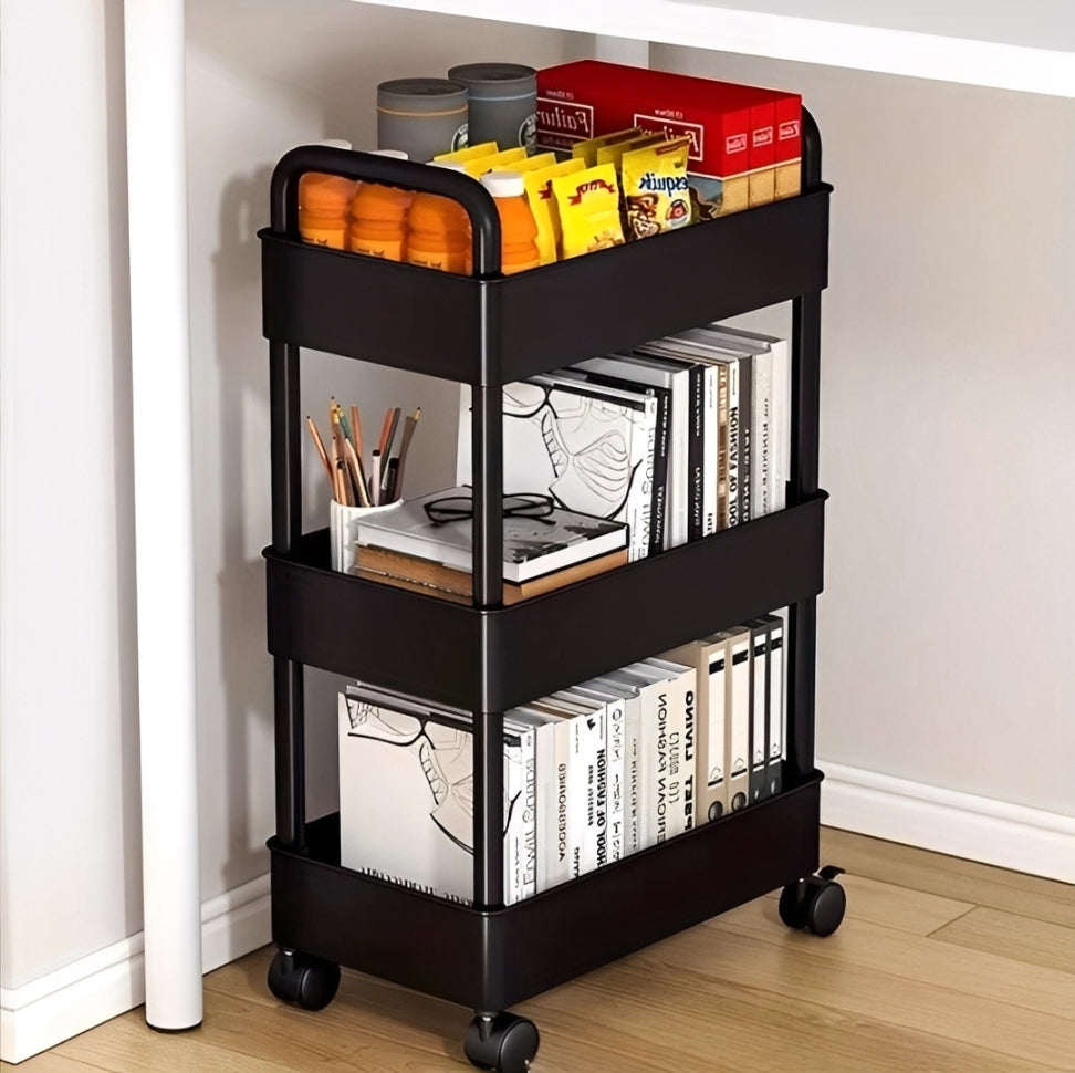 3-tier Trolley Cart, Bathroom Organizer Stand, Storage Rack Shelf - Image 4