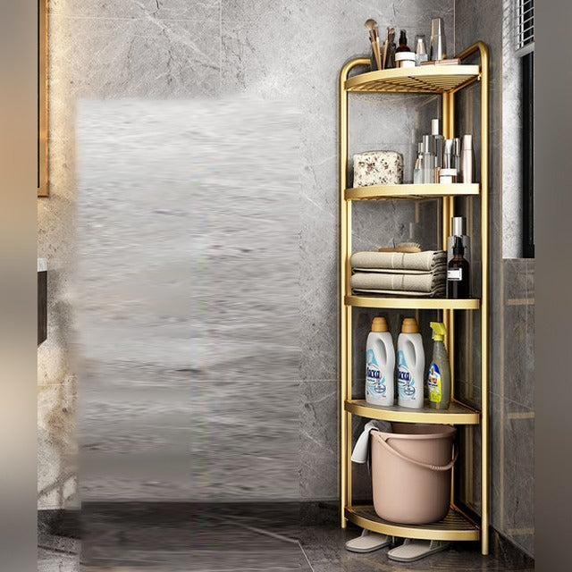 5-Tier Corner Storage Rack, Folding Shelf Stand For Bathroom, Kitchen, Living Room - Image 15