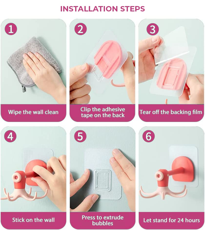 6 Claws 360° Rotatable Punch-Free Wall Mount Octopus Hook - Image 7