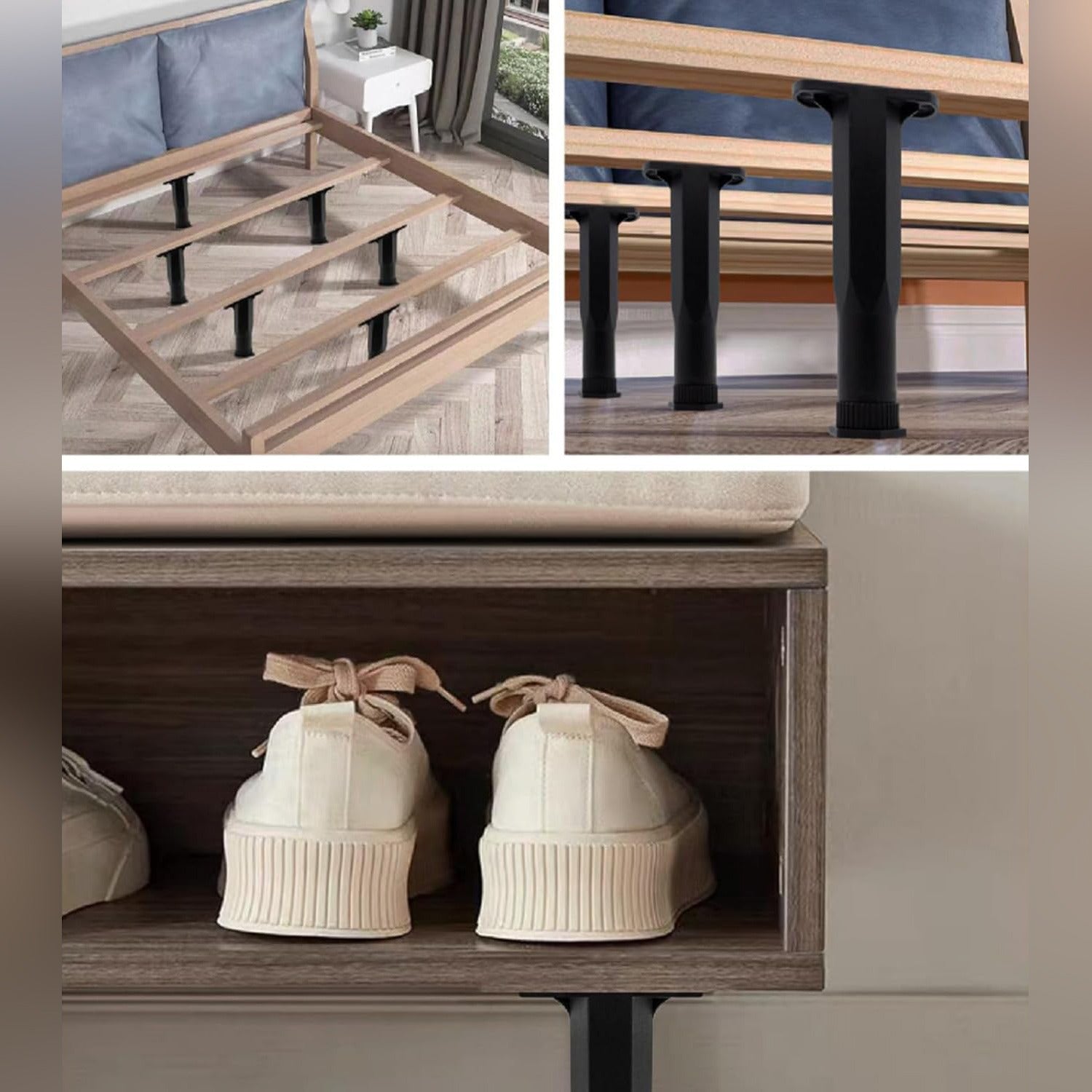 Adjustable Furniture Support Legs, Centre Support Bed Replacement Leg, Bed Riser For Bed Frame - Image 7
