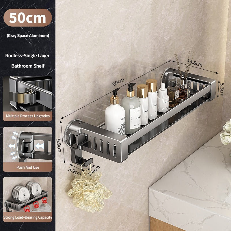 Bathroom shelf rack, Suction Cup Wall Mounted Storage Holder, Shower Shelf Organizer - Image 3