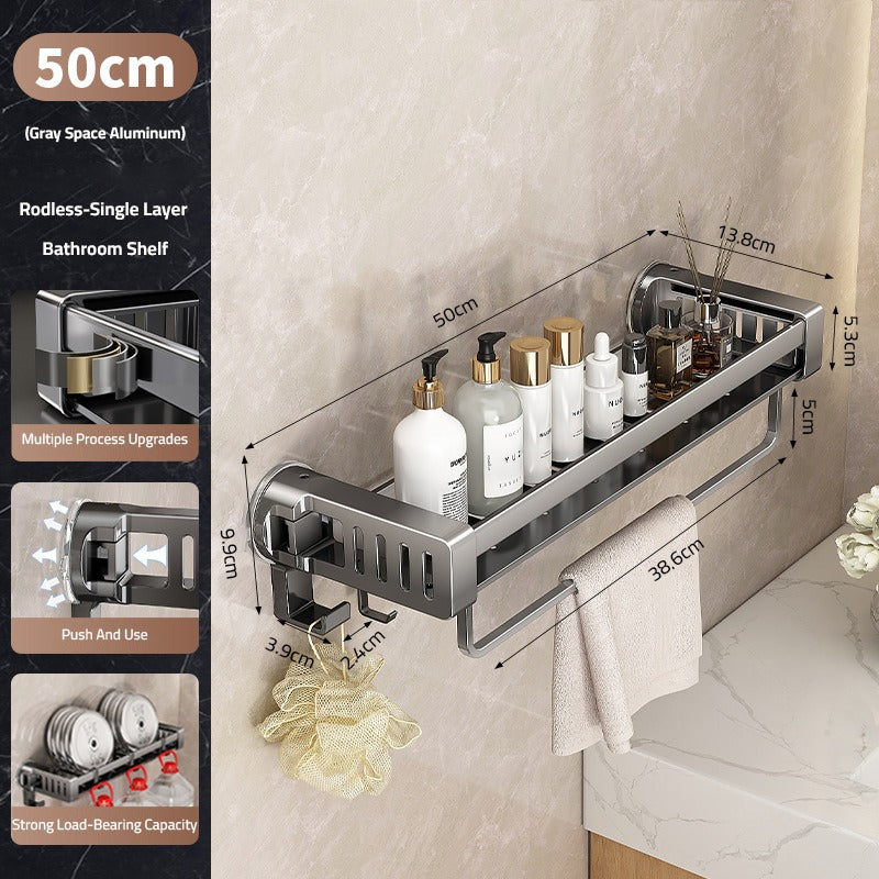 Bathroom shelf rack, Suction Cup Wall Mounted Storage Holder, Shower Shelf Organizer