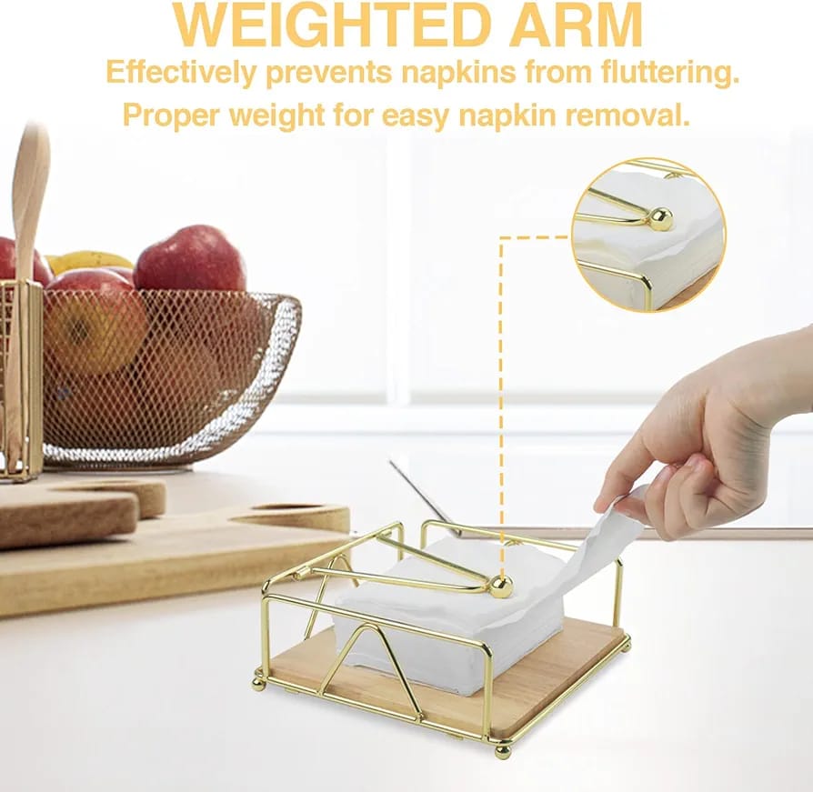 Creative Paper Towel Dispenser, Metal Napkin Holder For Table, Tissue Paper Storage Rack - Image 7