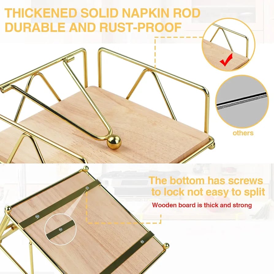 Creative Paper Towel Dispenser, Metal Napkin Holder For Table, Tissue Paper Storage Rack - Image 9